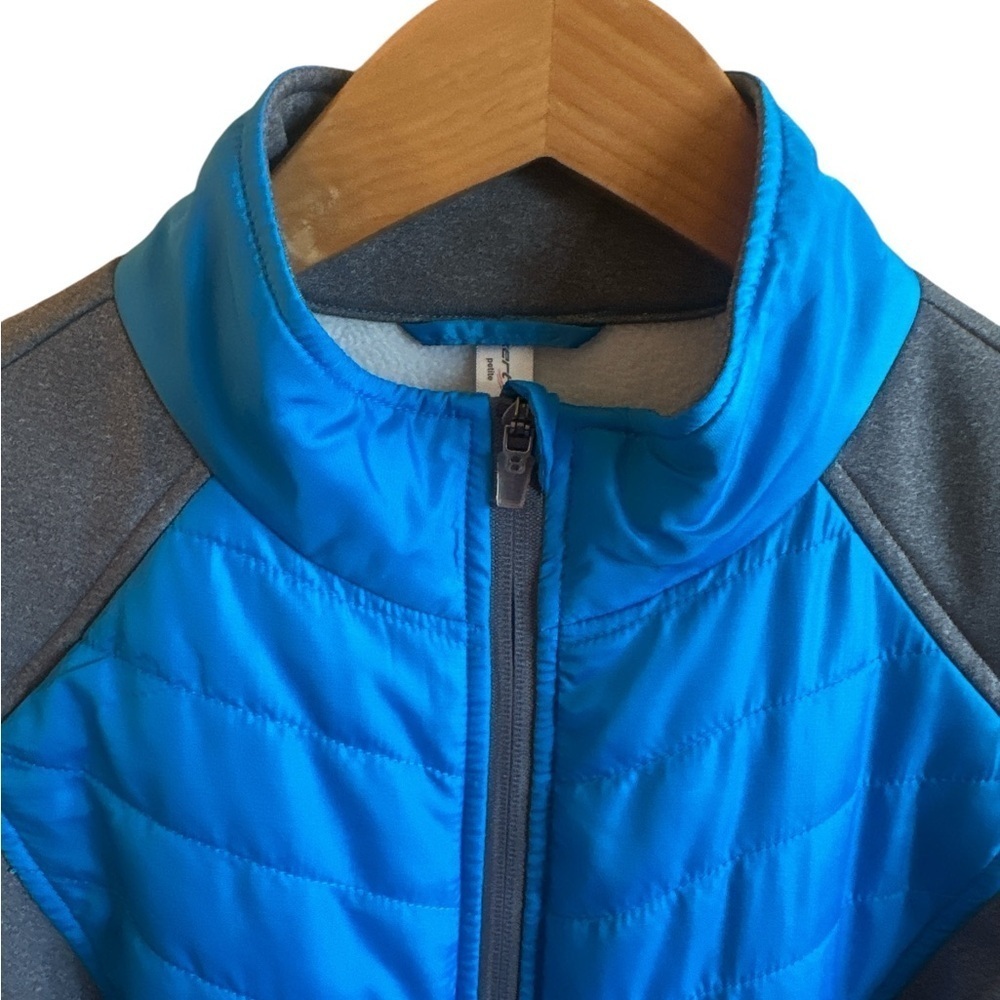 Exertek Jacket Size PL Blue Gray Full Front Zipper Stand Collar Lightweight - Picture 2 of 13